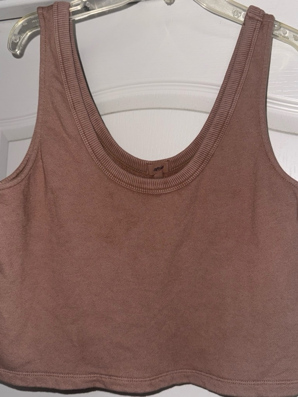 aerie Cropped Scoop Tank Top - Mauve